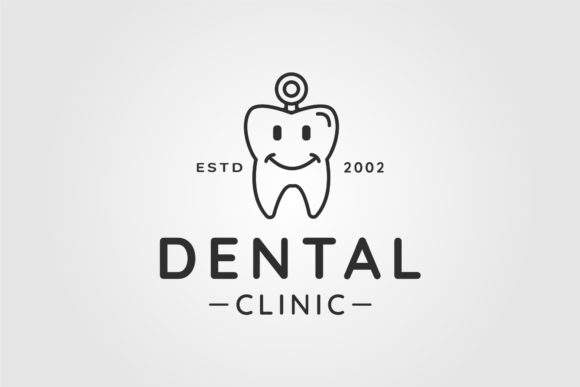 Dental Clinic Tooth Logo Line Art Design