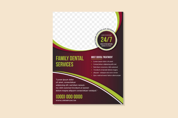 Family Dental Services Vertical Flyer Graphics and Print Templates