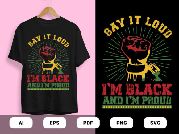 Free I m Black T-shirts Design Vector: Graphics and Print Templates