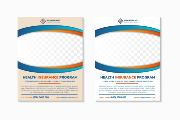 Health Insurance Program Vertical Flyer Graphics and Print Templates