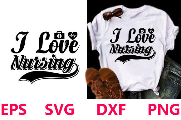 I Love Nursing Svg Design Graphics
