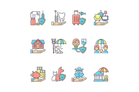 Insurance and Protection RGB Color Icons