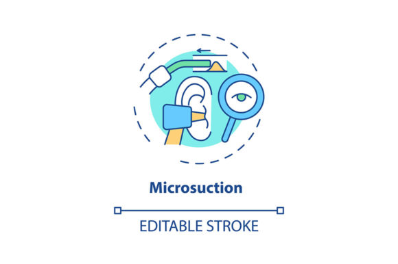 Microsuction Concept Icon. Ear Hygiene Graphics and Icons