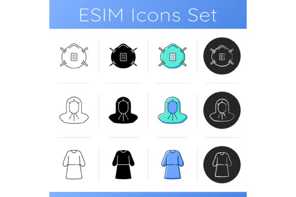 Personal Protective Equipment Icons Set