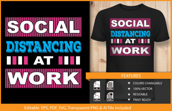 T-shirt Social Distancing at Work Design