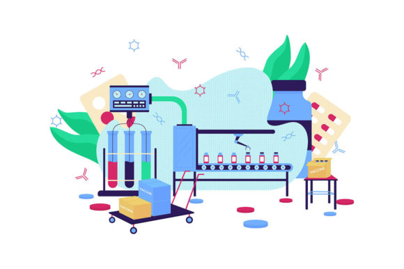 Vaccine Development Flat Illustration Graphics